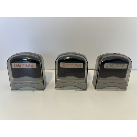 CONFIDENTIAL, FAXED and COPY self inking stamps. Set Of 3 New Condition - Picture 1 of 3